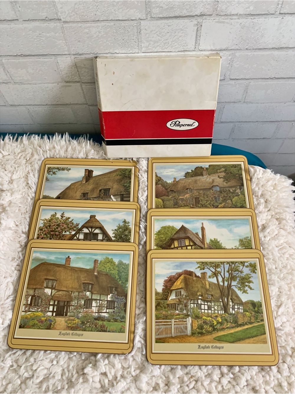 Pimpernel Never Used English Cottage Set of 6 Placemat Set 8.5x7.5 inches